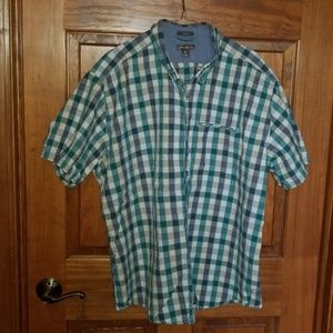Eddie Bauer Short Sleeve Seersucker Shirt XXL